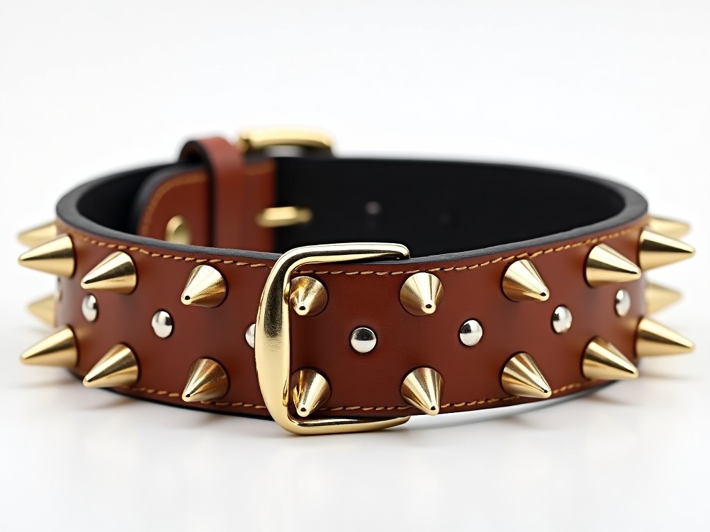 China Genuine Leather Spiked Dog Collar Factory