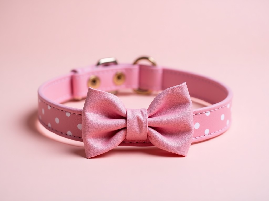 China Pink Puppy Collar With Bow