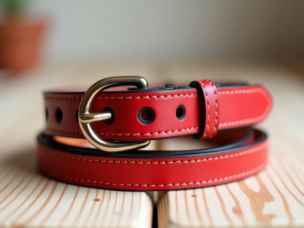 China Red Leather Dog Collar And Leash Set