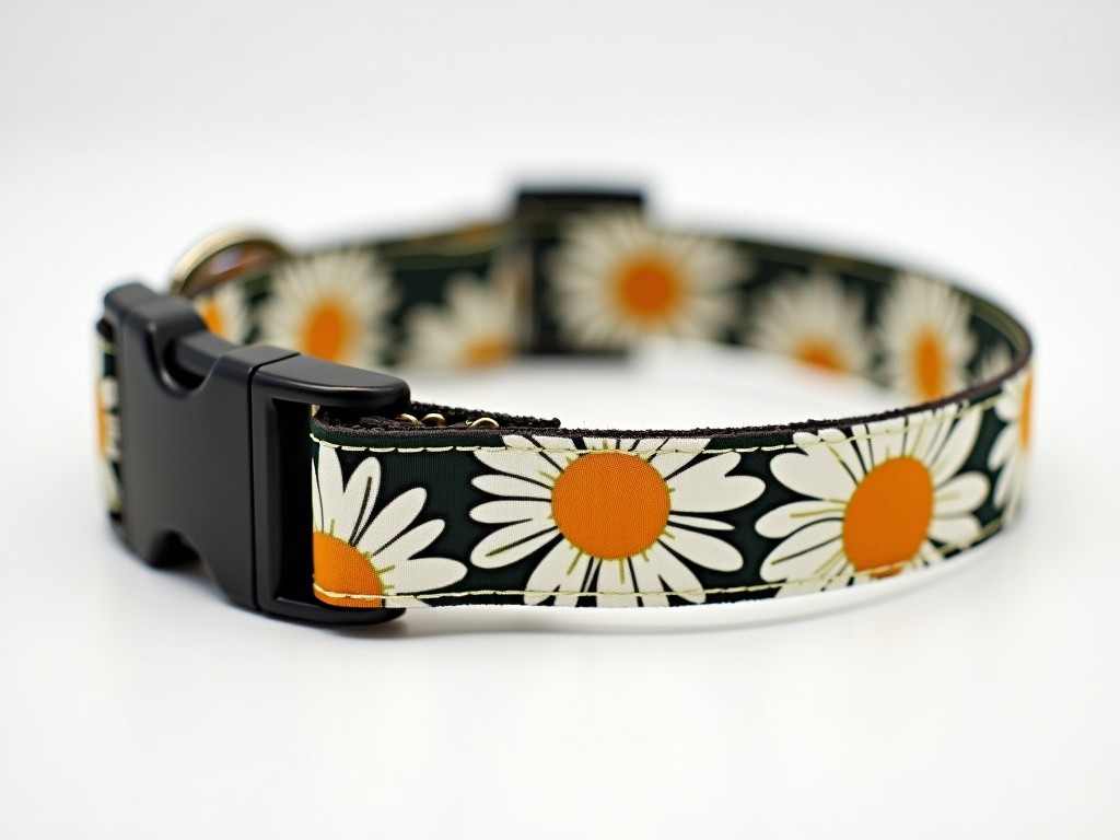 Custom Daisy Print Dog Collar Manufacturer