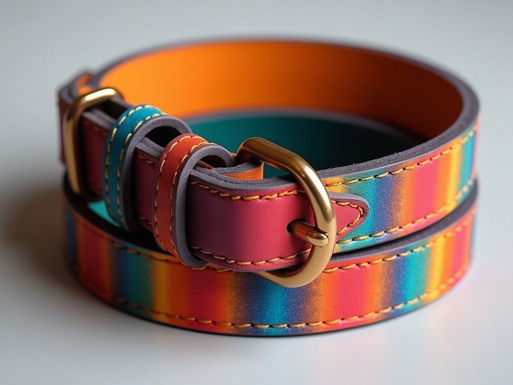 Oem Rainbow Leather Dog Collar Company