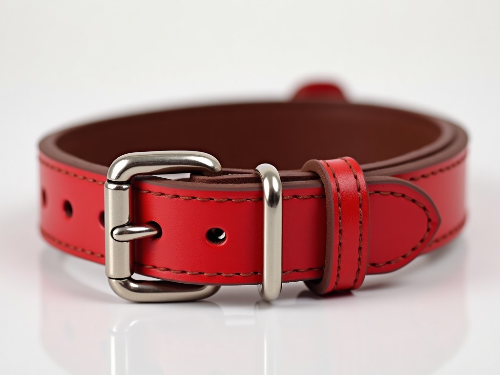 Oem Red Leather Collar For Dogs Factory